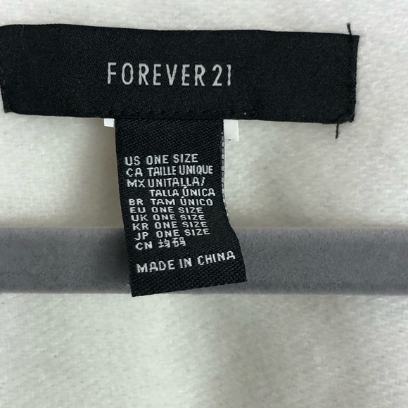 FOREVER 21 color block poncho gray and white tan blanket shawl - Picture 4 of 10